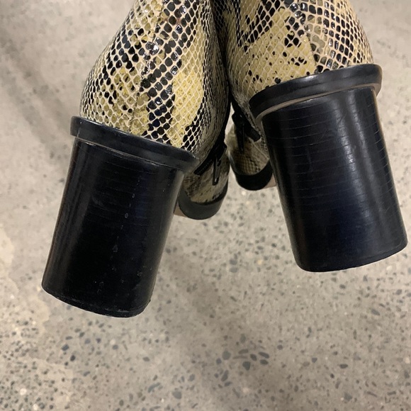 MIA Python Leather Block Heel Boots - Picture 3 of 4